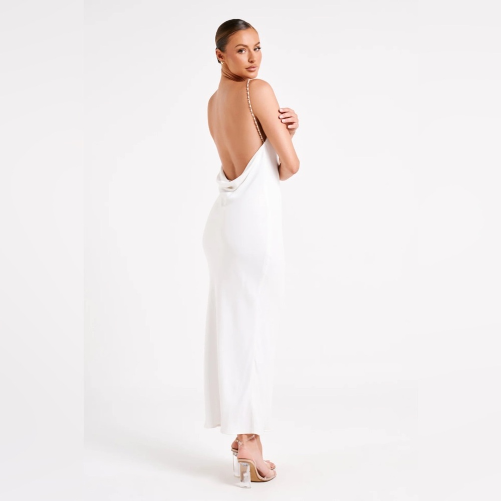 Meshki White Backless Dress